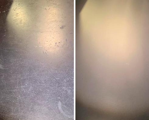 Vanity Top  Before and After a Stone Cleaning in Windsor, CA