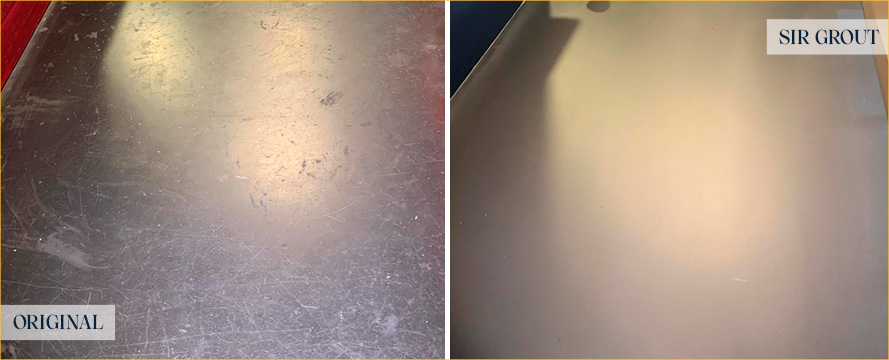 Vanity Top Before and After a Superb Stone Cleaning in Windsor, CA