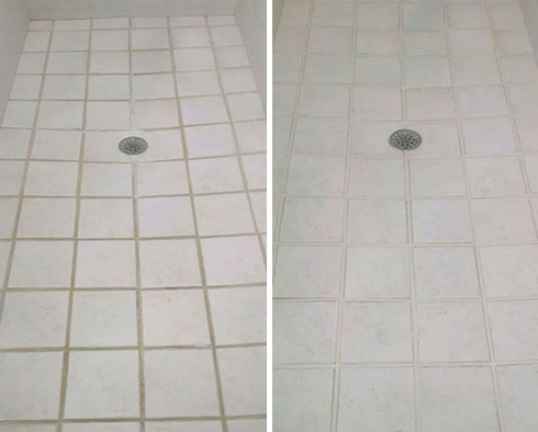 Tile Floor Before and After Our Santa Rosa Grout Cleaning Service