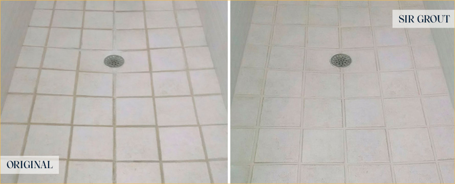 Tile Floor Before and After Our Santa Rosa Grout Cleaning Service