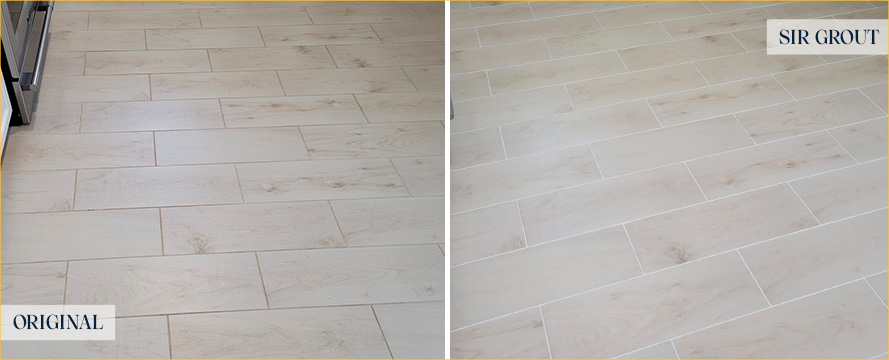 Tile Floor Before and After Our Windsor Grout Cleaning