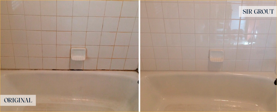 Bathtub Walls Before and After Our Windsor Caulking Services
