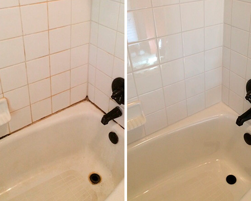 Bathtub Before and After Our Windsor Caulking Services