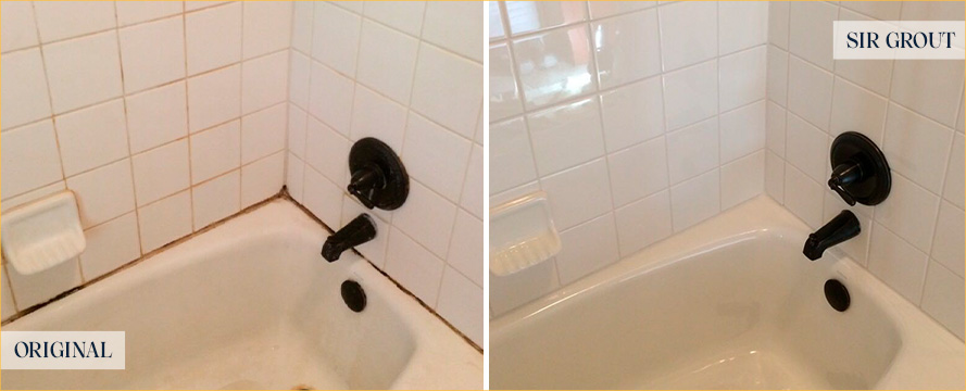 Bathtub Before and After Our Windsor Caulking Services