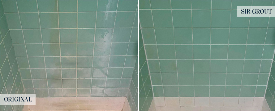 Shower Walls Before and After Our Windsor Tile Cleaning Service