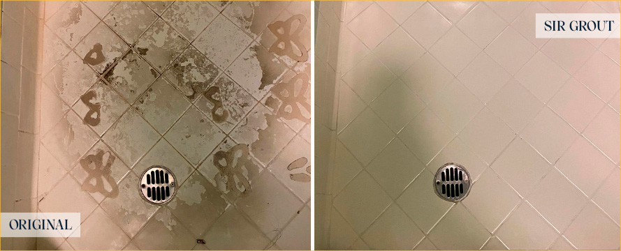 Shower Before and After Our Windsor Tile Cleaning Service