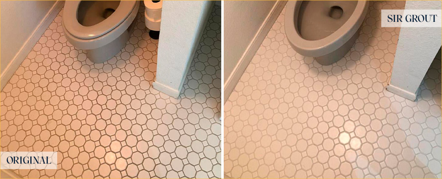 Floor Before and After Our Windsor Grout Sealing Service