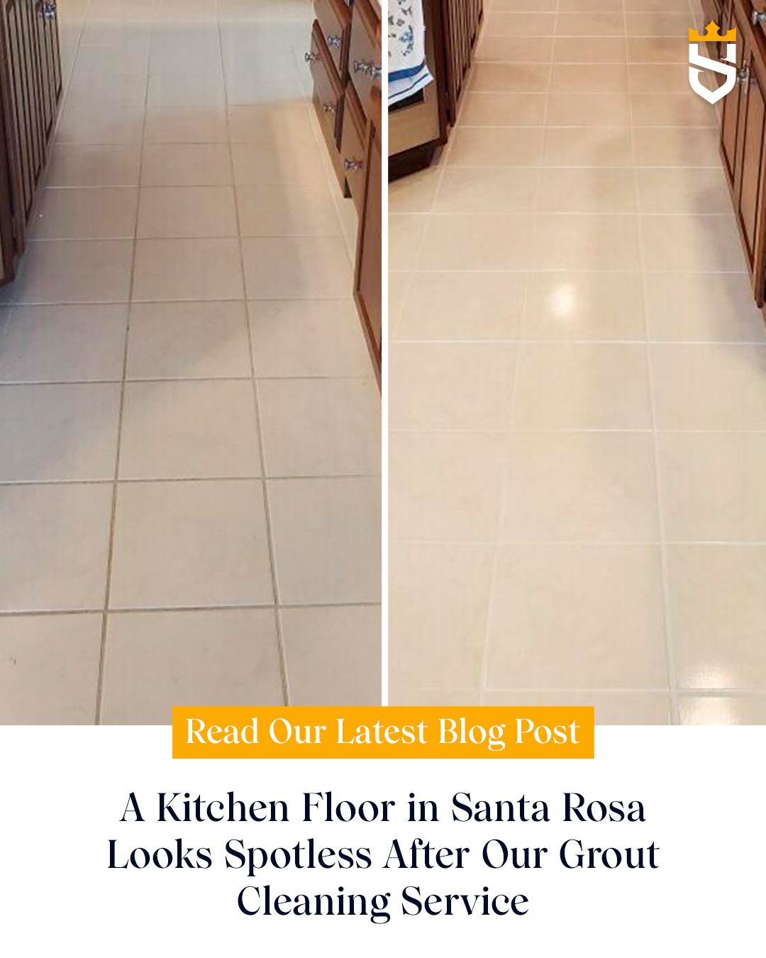 A Kitchen Floor in Santa Rosa Looks Spotless After Our Grout Cleaning Service