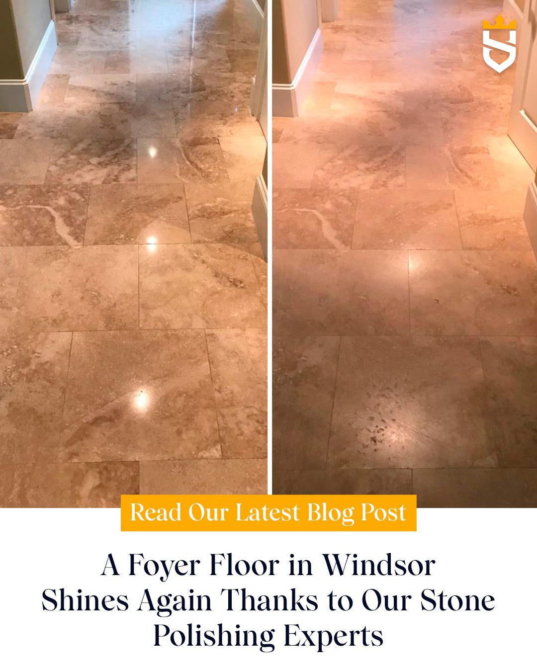 A Foyer Floor in Windsor Shines Again Thanks to Our Stone Polishing Experts