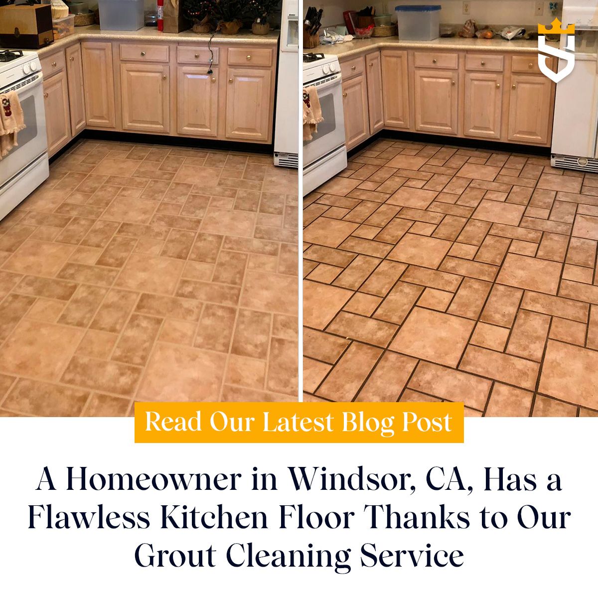 A Homeowner in Windsor, CA, Has a Flawless Kitchen Floor Thanks to Our Grout Cleaning Service
