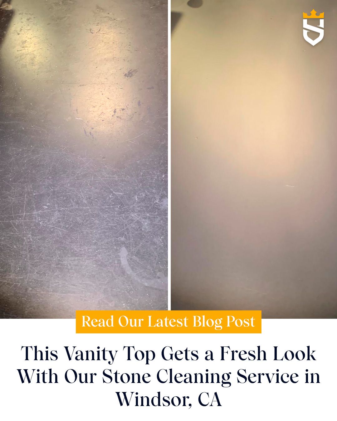 This Vanity Top Gets a Fresh Look With Our Stone Cleaning Service in Windsor, CA